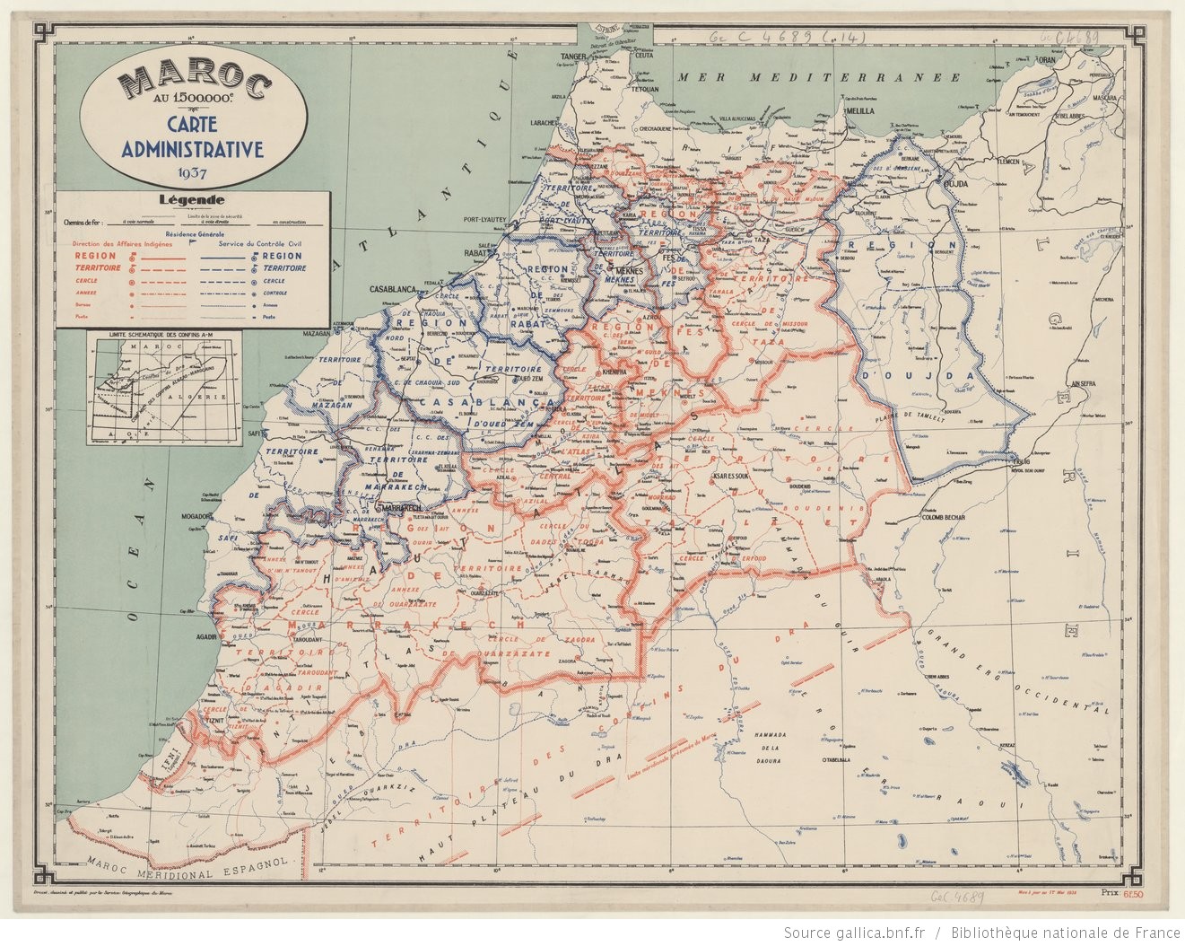 1938 carte administrative maroc